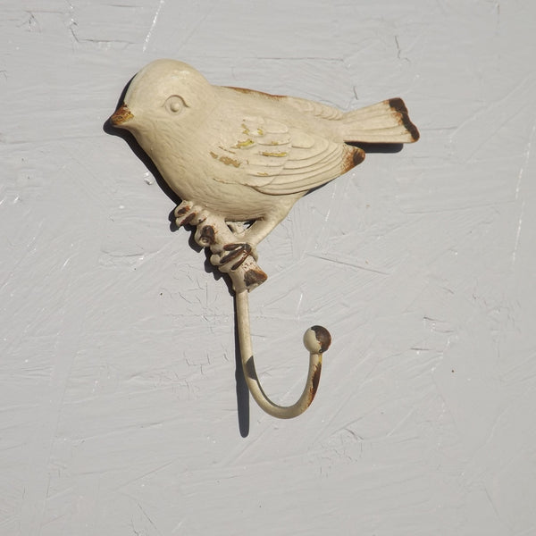 Love Hooks - Garden Bird Coat Hook, distressed cream
