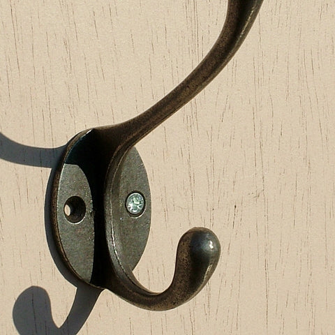Love Hooks - Victorian Style Cast Waxed Antique Iron Hat and Coat Hook