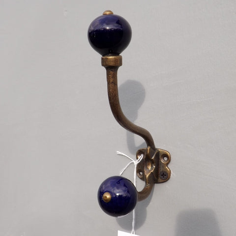 Love Hooks -  antique brass effect double coat hook
